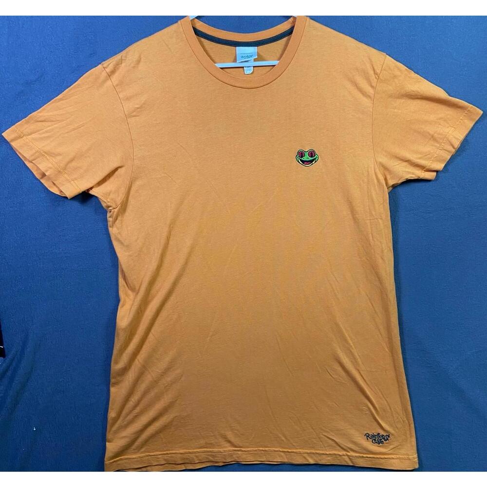 Vintage VTG Y2K 90s Souvenir RainForest Cafe Frog Logo Orange Shirt Sz XLarge - Picture 2 of 9